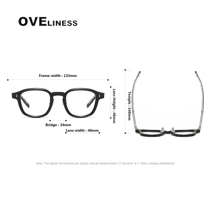 Oveliness Unisex Full Rim Square Acetate Eyeglasses V013 Full Rim Oveliness