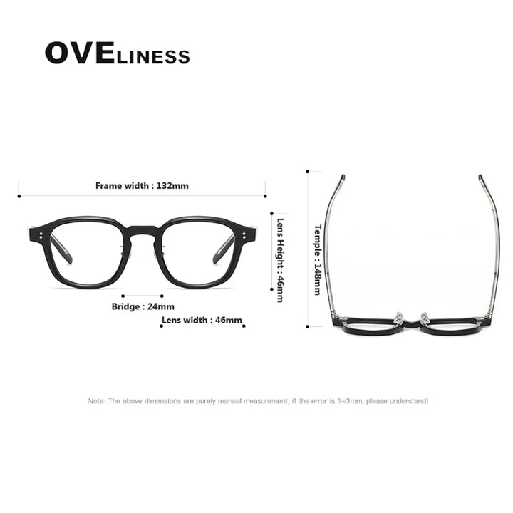Oveliness Unisex Full Rim Square Acetate Eyeglasses V013 Full Rim Oveliness