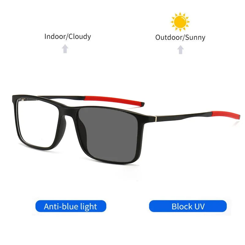 Kocolior Unisex Full Rim Square Tr 90 Aluminium Hyperopic Reading Glasses 5832 Reading Glasses Kocolior