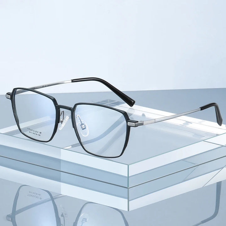 Hotochki Unisex Full Rim Polygon Al Mg Titanium Eyeglasses 772013