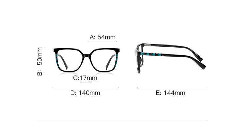 CCspace Unisex Full Rim Square Cat Eye Tr 90 Titanium Eyeglasses 56801 Full Rim CCspace