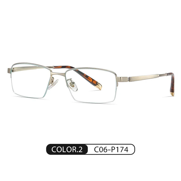 Handoer Women's Semi Rim Square Titanium Eyeglasses 0907 Semi Rim Handoer C2