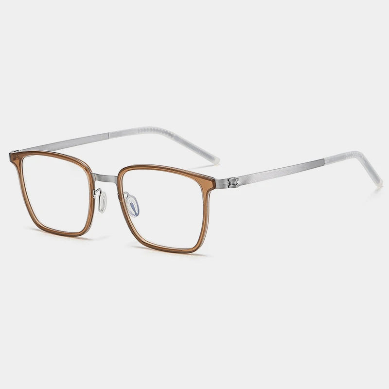 Gatenac Unisex Full Rim Square Acetate Eyeglasses Gxyj-1183 Full Rim Gatenac Tea