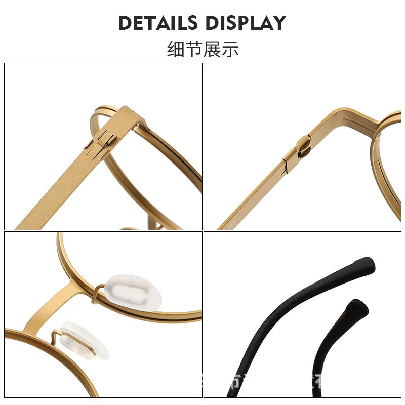 Black Mask Women's Full Rim Round Titanium Eyeglasses S80996 Full Rim Black Mask