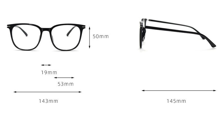 CCspace Unisex Full Rim Square Tr 90 Titanium Eyeglasses 56736 Full Rim CCspace