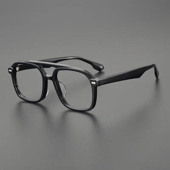 Gatenac Unisex Full Rim Square Double Bridge Acetate Eyeglasses Gxyj1136 Full Rim Gatenac
