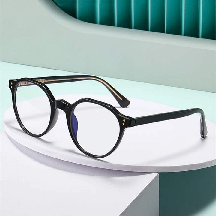 Kocolior Unisex Full Rim Flat Top Oval Acetate Hyperopic Reading Glasses 2084 Reading Glasses Kocolior   