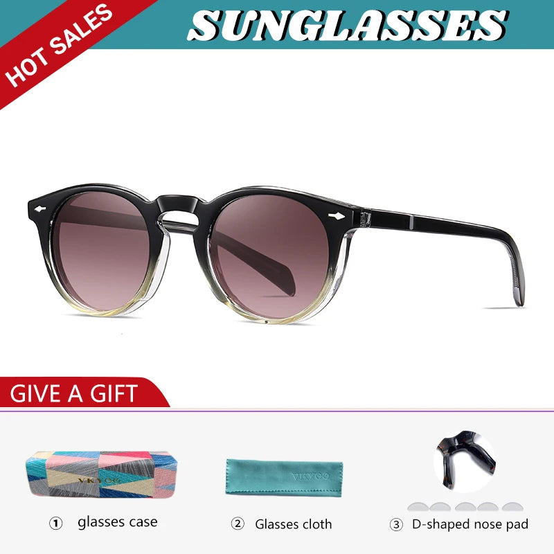 Vicky Unisex Full Rim Round Acetate Myopic Reading Glasses Polarized 31102 Reading Glasses Vicky Prescription custom S31102-sunglasses-C4