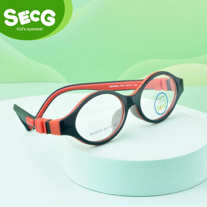 Secg Unisex Children's Full Rim Round Tr 90 Silicone Eyeglasses 2044 Full Rim Secg