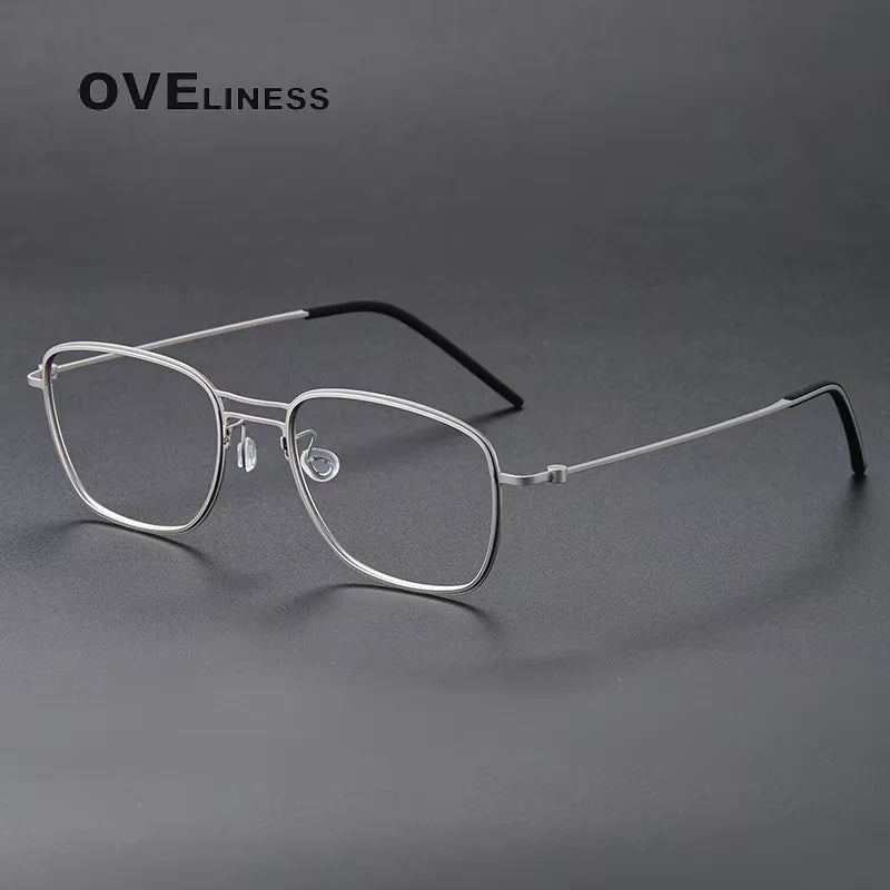 Oveliness Unisex Full Rim Polygon Square Titanium Eyeglasses 25524
