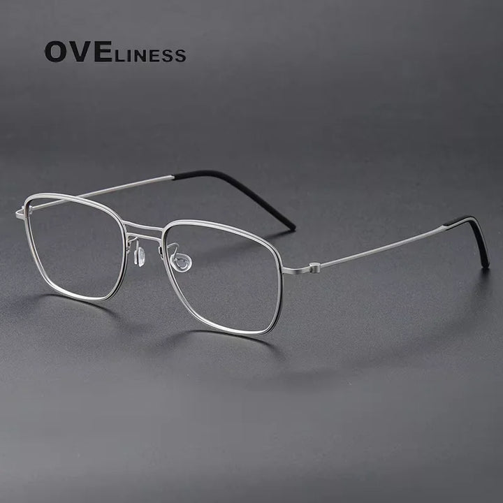 Oveliness Unisex Full Rim Polygon Square Titanium Eyeglasses 25524