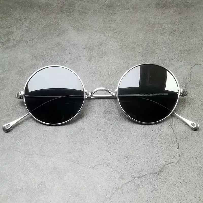 Black Mask Women's Full Rim Round Titanium Sunglasses 185666