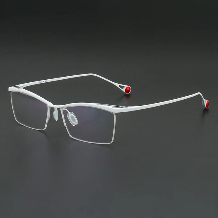 Muzz Unisex Semi Rim Square Brow Line Titanium Eyeglass 817113