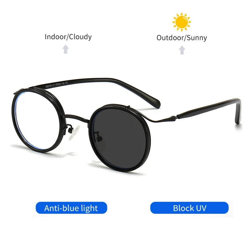 Kocolior Unisex Full Rim Round Acetate Alloy Hyperopic Reading Glasses 22105 Reading Glasses Kocolior