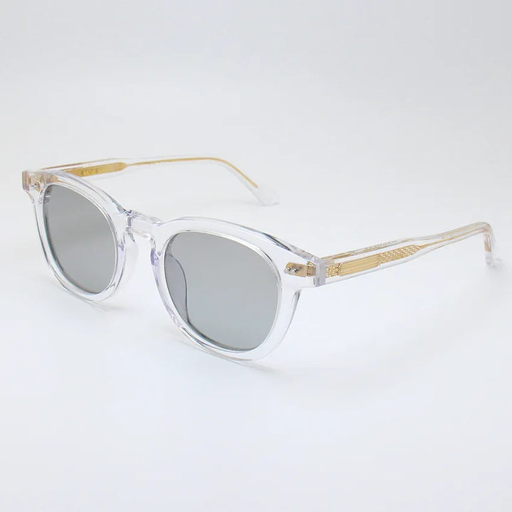 Black Mask Unisex Full Rim Square Acetate Polarized Sunglasses 4946 Sunglasses Black Mask Crystal-Light Gray As Shown