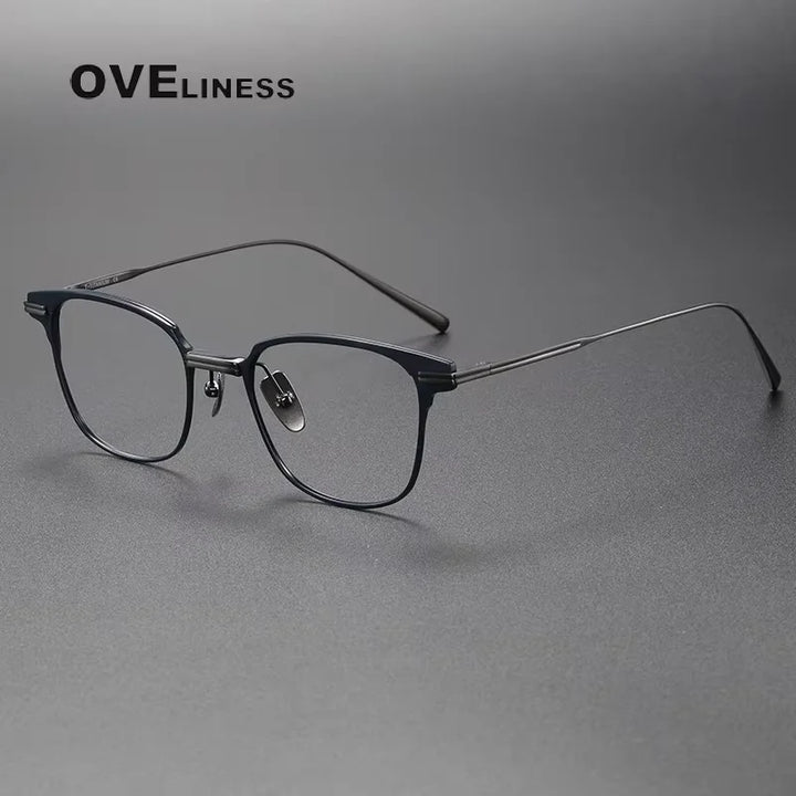 Oveliness Full Rim Square Acetate Titanium Eyeglasses 81409