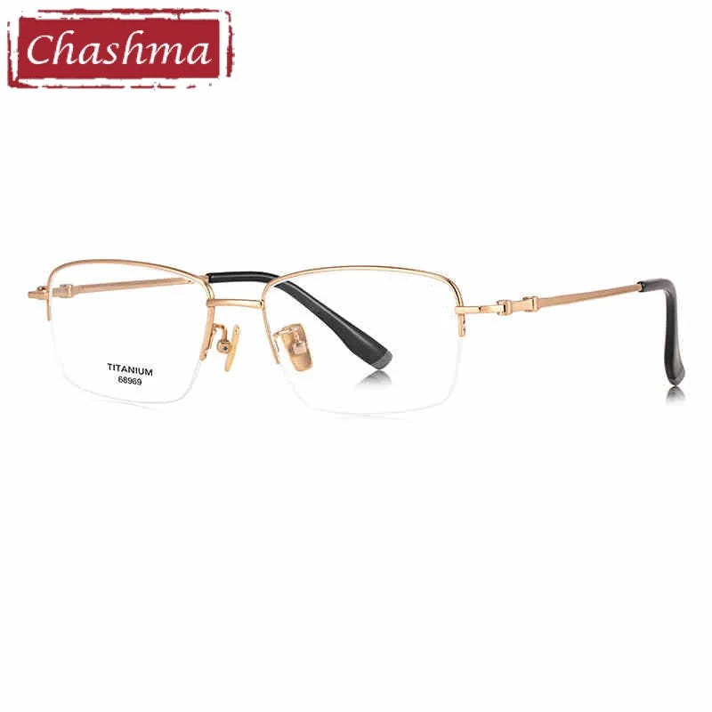 Chashma Ottica Unisex Semi Rim Square Titanium Eyeglasses 468969