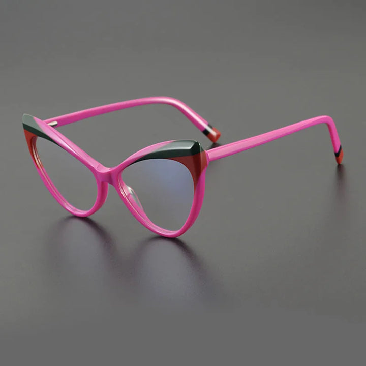 Nobler Unisex Full Rim Irregular Oval Cat Eye Acetate Eyeglasses  P021 Full Rim Nobler C3