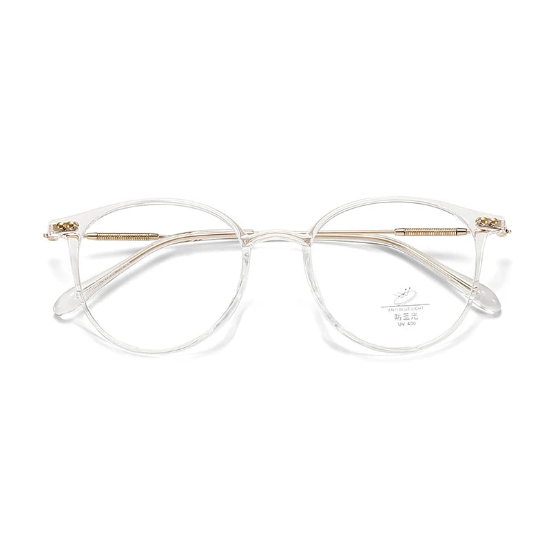 Xbora Unisex Full Rim Round Tr 90 Alloy Eyeglasses 9531