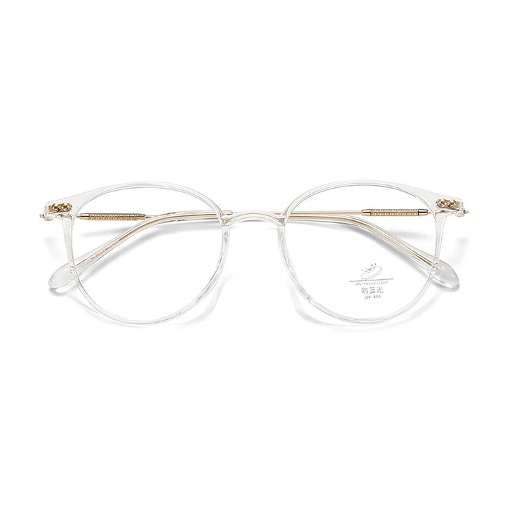 Xbora Unisex Full Rim Round Tr 90 Alloy Eyeglasses 9531