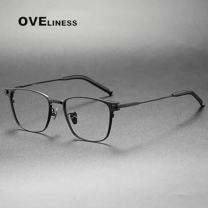 Oveliness Unisex Full Rim Square Acetate Titanium Eyeglasses 39027