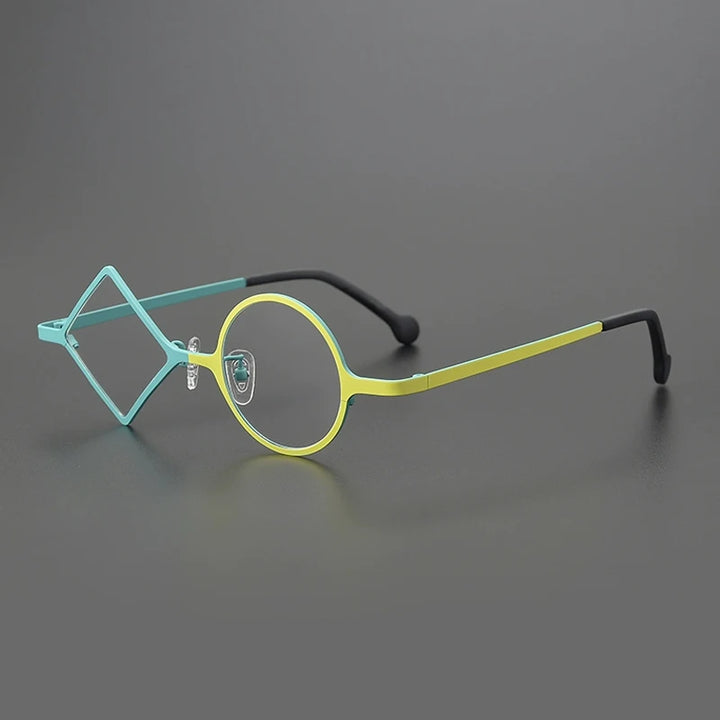 Gatenac Women's Full Rim Round Diamond Titanium Eyeglasses G85852