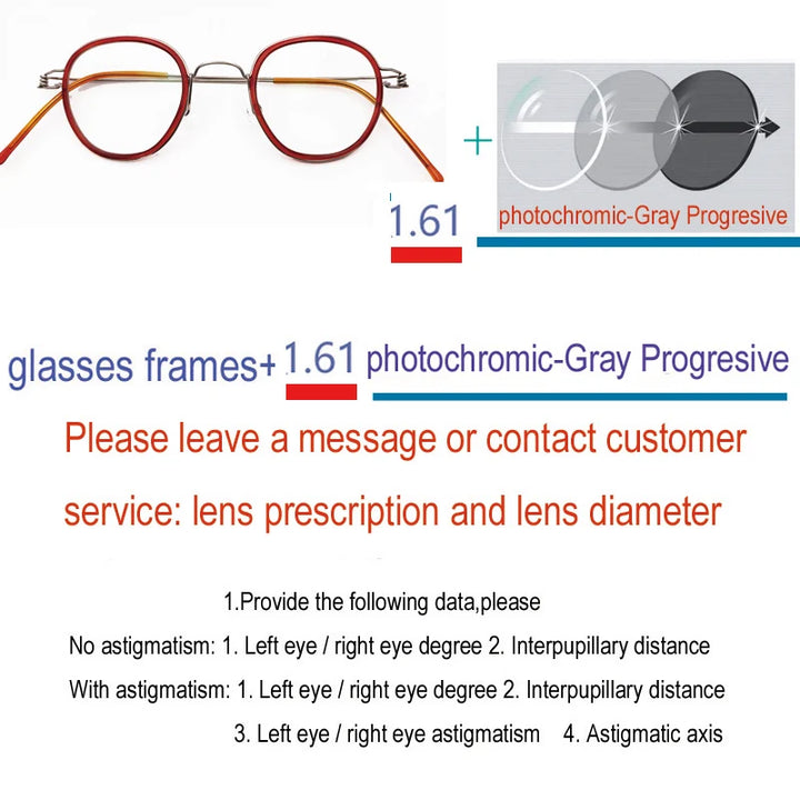Yujo Unisex Full Rim Polygon Steel Acetate Custom Eyeglasses 614150