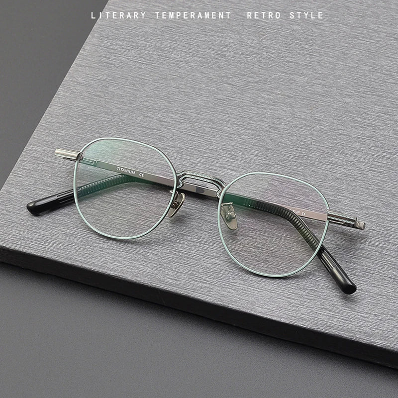Black Mask Women's Full Rim Polygone Acetate Eyeglasses S955 Full Rim Black Mask