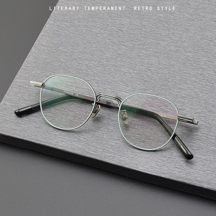 Black Mask Women's Full Rim Polygone Acetate Eyeglasses S955 Full Rim Black Mask