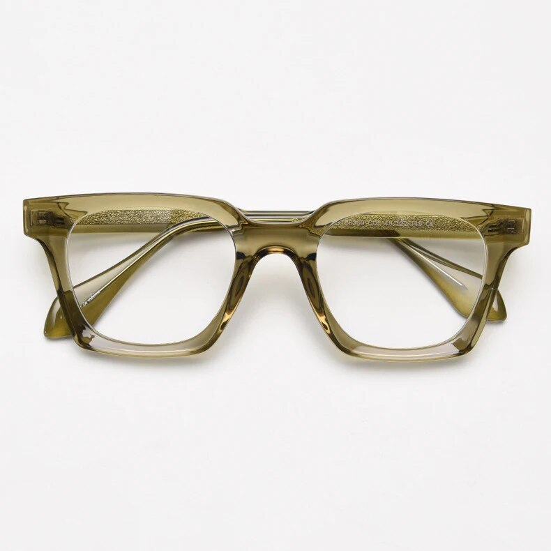 CCspace Unisex Full Rim Square Tr 90 Titanium Eyeglasses 57023 Full Rim CCspace C5Green