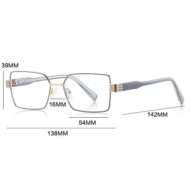 Gatenac Women's Full Rim Polygon Square Tr 90 Alloy Reading Glasses G3160