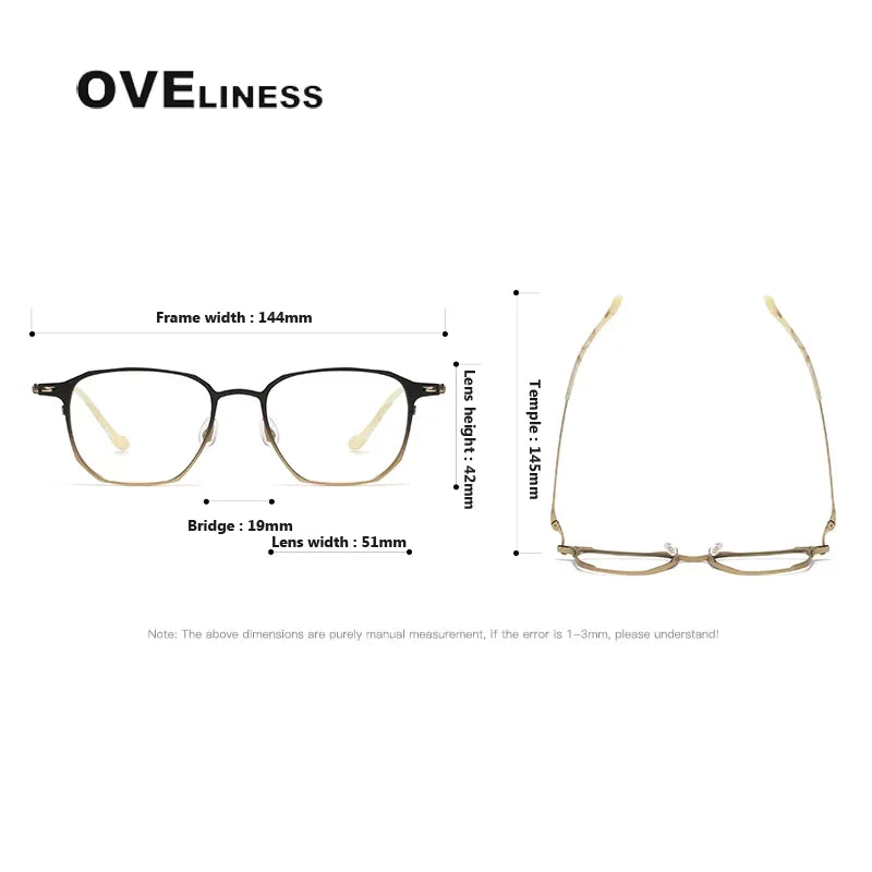 Oveliness Unisex Full Rim Square Titanium Eyeglasses 202317