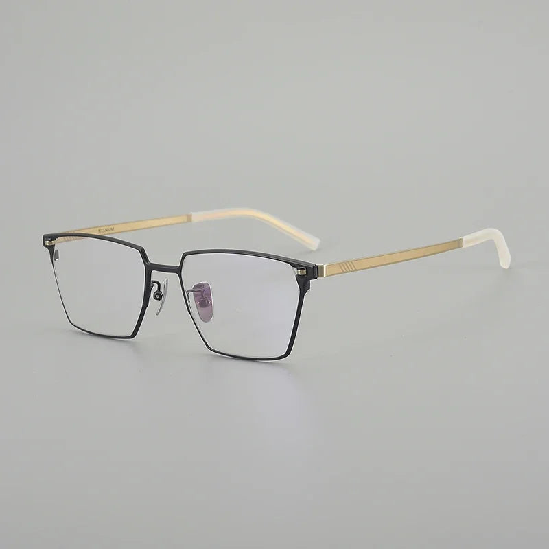 Aror Men's Full Rim Polygon Square Brow Line Titanium Eyeglasses 76008