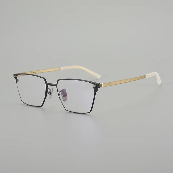 Aror Men's Full Rim Polygon Square Brow Line Titanium Eyeglasses 76008