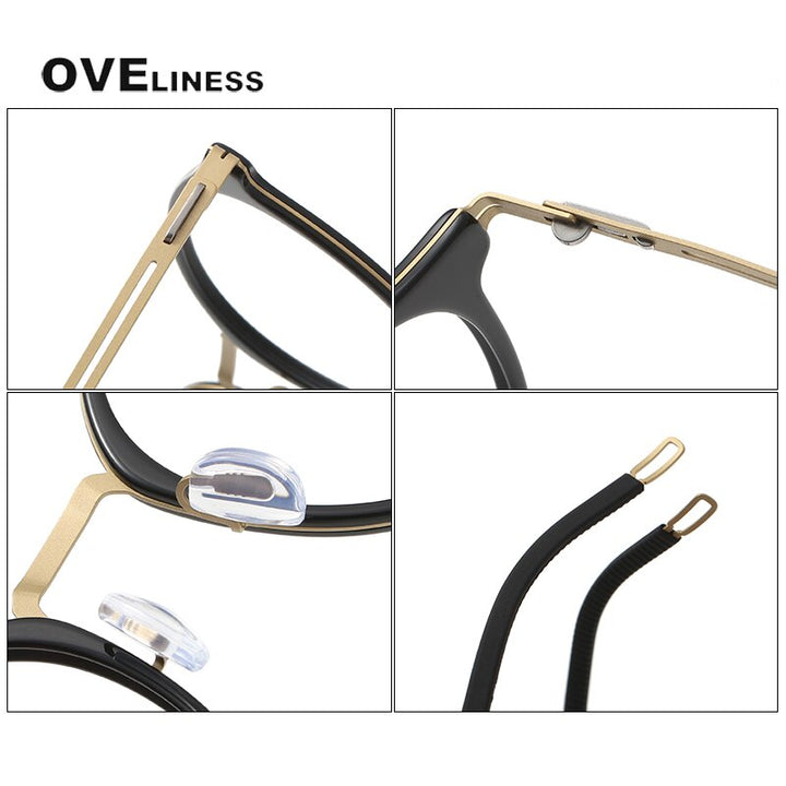 Oveliness Unisex Full Rim Round Titanium Eyeglasses 8202302 Full Rim Oveliness