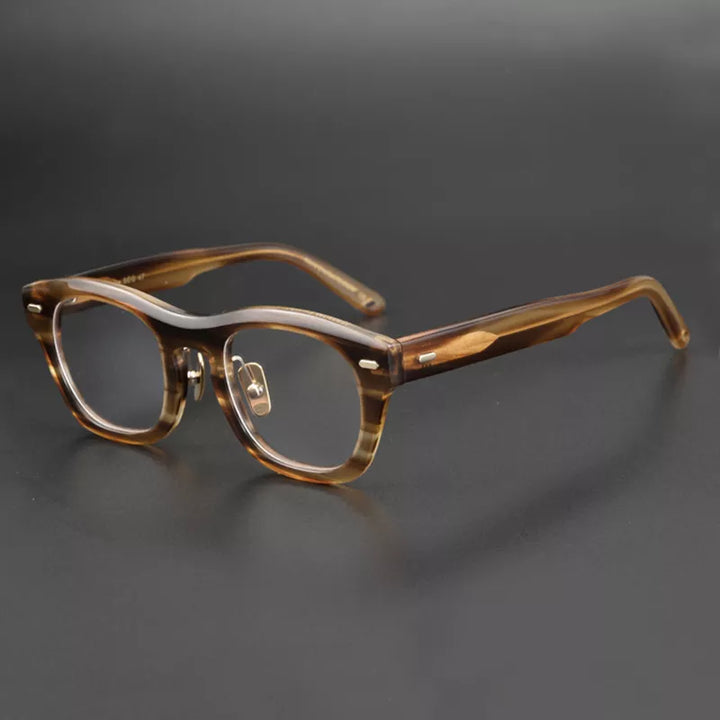 Black Mask Unisex Full Rim Acetate Square Eyeglasses 9558 Full Rim Black Mask