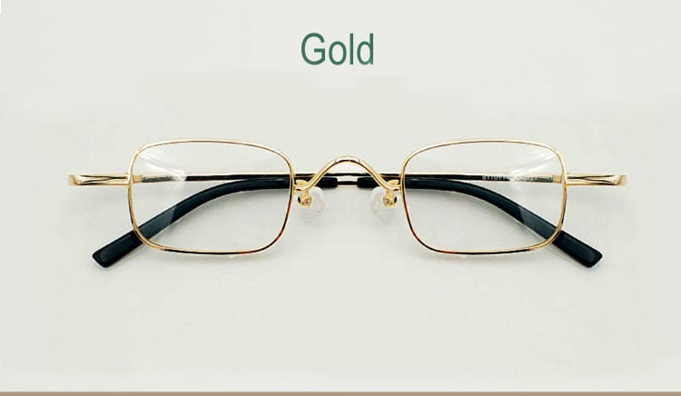 Yujo Unisex Full Rim Small Rectangle Stainless Steel Hyperopic Reading Glasses Reading Glasses Yujo China 0 Gold