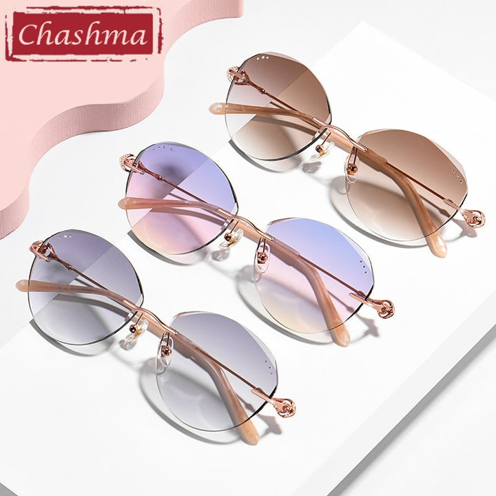 Chashma Women's Rimless Oval Titanium Eyeglasses 8170 Rimless Chashma