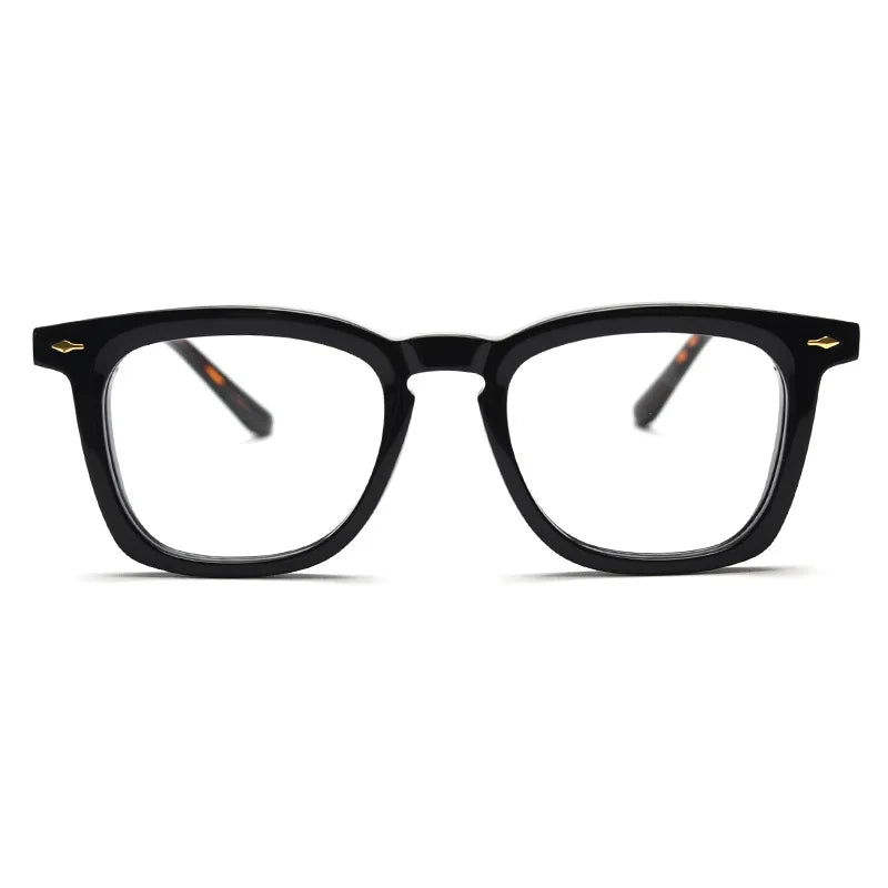 Black Mask Unisex Full Rim Square Acetate Eyeglasses 98624 Full Rim Black Mask