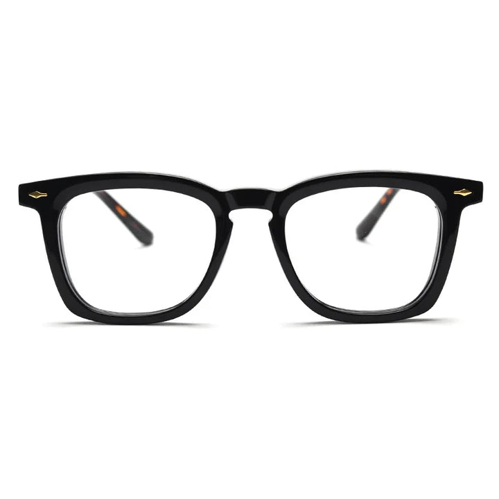 Black Mask Unisex Full Rim Square Acetate Eyeglasses 98624 Full Rim Black Mask