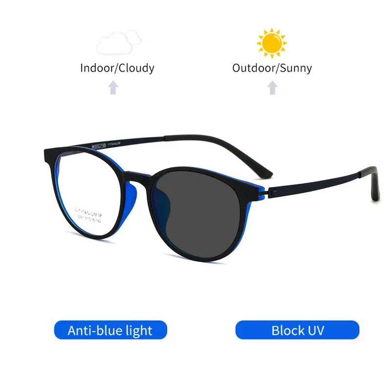Kocolior Unisex Full Rim Round Tr 90 Titanium Hyperopic Reading Glasses 23091 Reading Glasses Kocolior