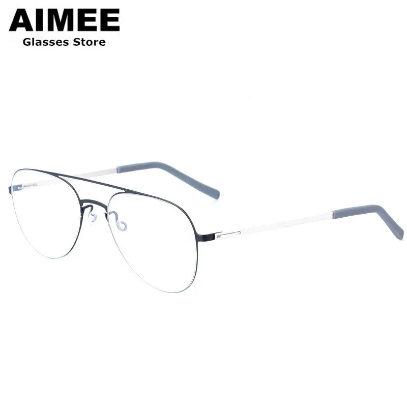 Aimee Women's Full Rim Oval Double Bridge Titanium Eyeglasses 99805