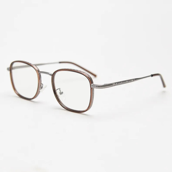 CCspace Unisex Full Rim Square Alloy Eyeglasses 56833 Full Rim CCspace C4Tea