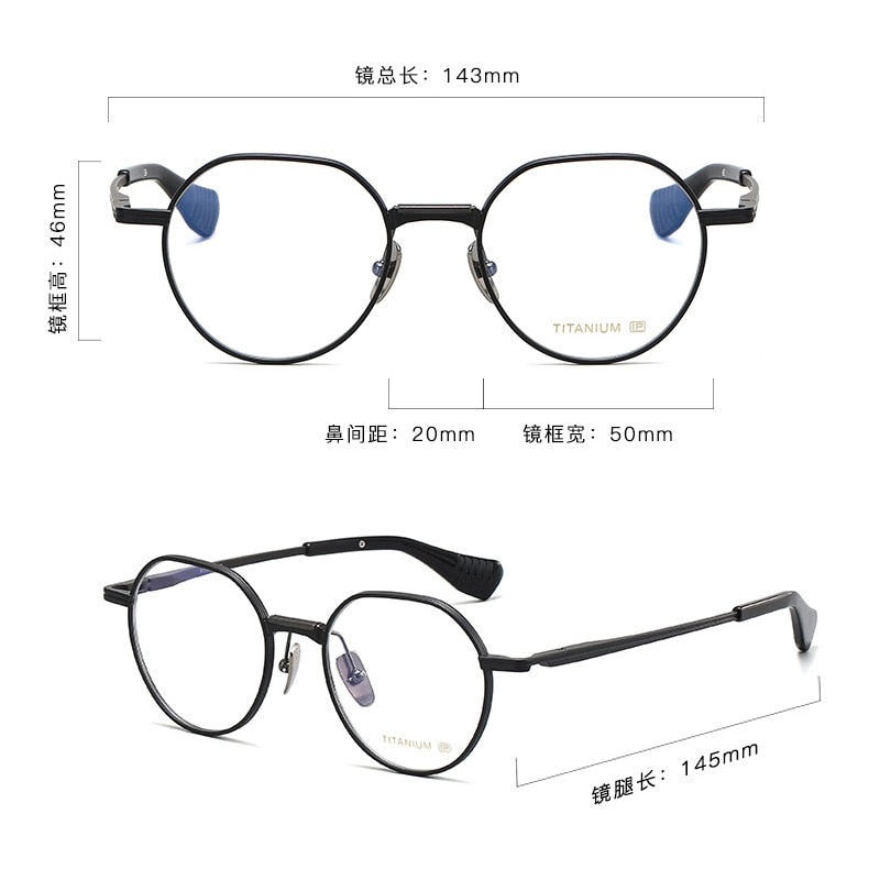 Gatenac Unisex Full Rim Round Titanium Eyeglasses Gxyj1065 Full Rim Gatenac