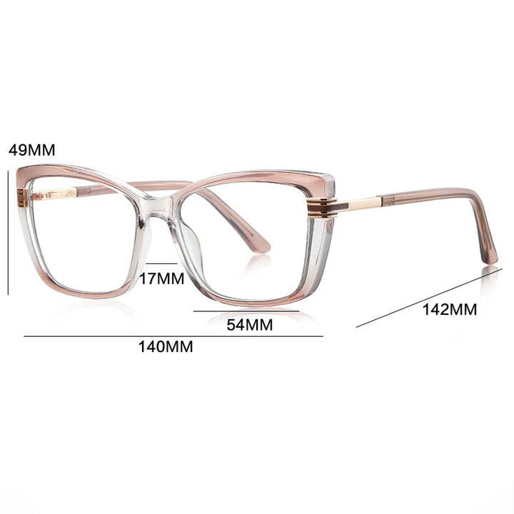 Gatenac Women's Full Rim Square Tr 90 Titanium Reading Glasses Gxy2273