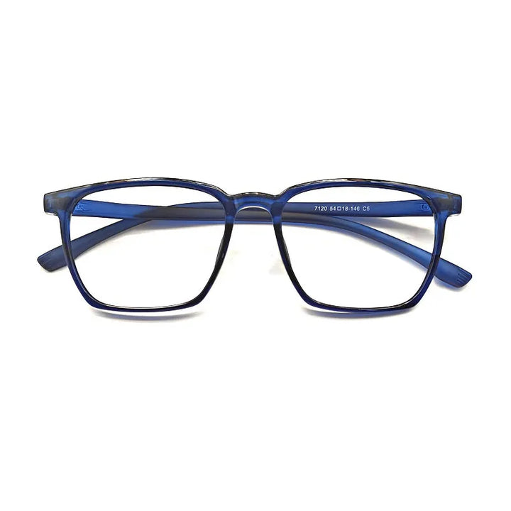 Kocolior Unisex Full Rim Square Tr 90 Acetate Hyperopic Reading Glasses 7120 Reading Glasses Kocolior Blue 0