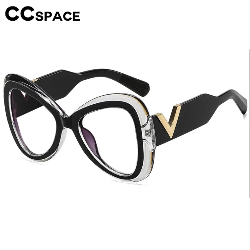 CCspace Women's Full Rim Butterfly Tr 90 Alloy Reading Glasses 802579