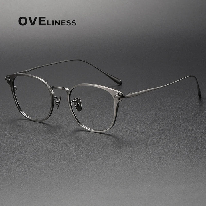 Oveliness Unisex Full Rim Square Titanium Eyeglasses 5021 Full Rim Oveliness gun  