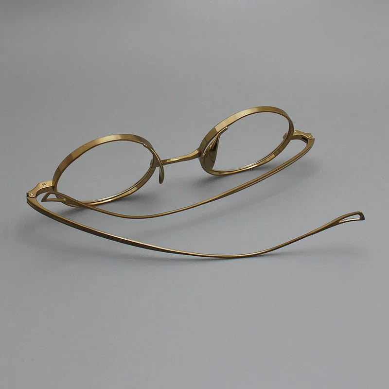 Yujo Unisex Full Rim Round Titanium Eyeglasses Y4345 Full Rim Yujo