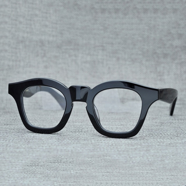 Cubojue Unisex Full Rim Square Acetate Myopic Reading Glasses 502445 Reading Glasses Cubojue no function lens 0 Black